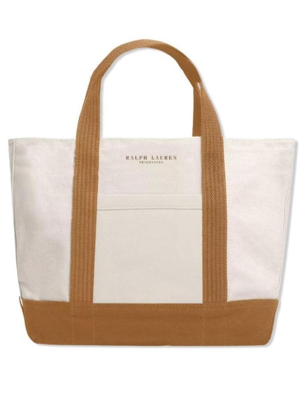 NIB Ralph Lauren Tan & Camel Brown canvas Tote Bag - Picture 1 of 1
